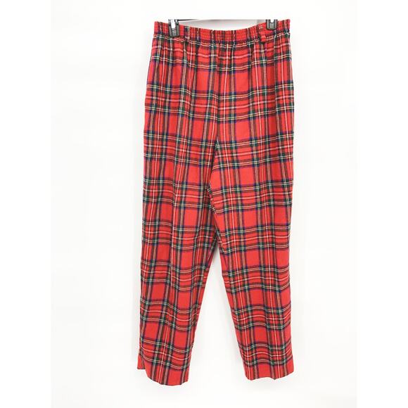 Prestige Sportswear Granny Core Red Plaid Wool Blend 2 Pocket Pants Size 12 - Picture 1 of 10